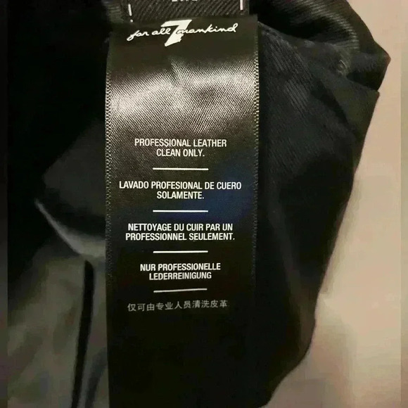 7 For All Mankind Leather Sleeveless mini Dress Navy Blue large whimsygoth biker - Picture 8 of 16